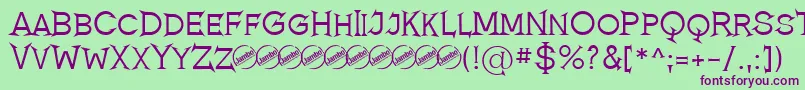 RomanicumRegular Font – Purple Fonts on Green Background