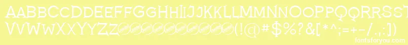 RomanicumRegular Font – White Fonts on Yellow Background