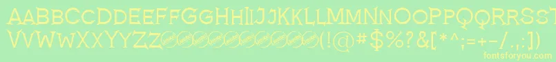 RomanicumRegular Font – Yellow Fonts on Green Background