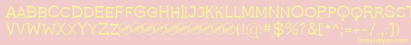 RomanicumRegular-Schriftart – Gelbe Schriften auf rosa Hintergrund