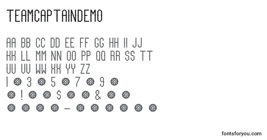 TeamCaptainDemo Font – alphabet, numbers, special characters
