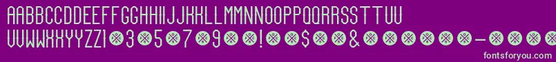 フォントTeamCaptainDemo – 紫の背景に緑のフォント
