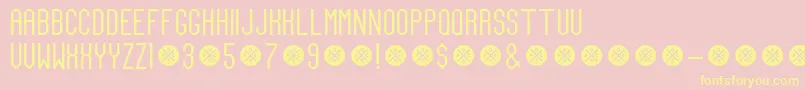 TeamCaptainDemo-fontti – keltaiset fontit vaaleanpunaisella taustalla
