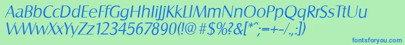 SalzburgserialLightItalic Font – Blue Fonts on Green Background