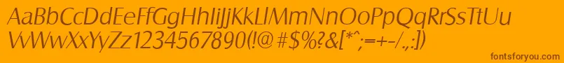 SalzburgserialLightItalic Font – Brown Fonts on Orange Background