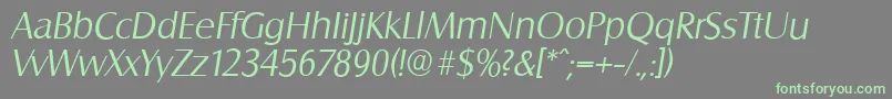 SalzburgserialLightItalic Font – Green Fonts on Gray Background
