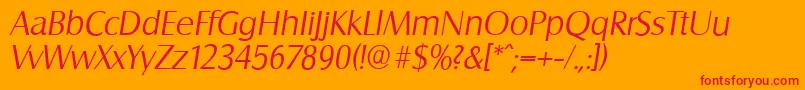 fuente SalzburgserialLightItalic – Fuentes Rojas Sobre Fondo Naranja