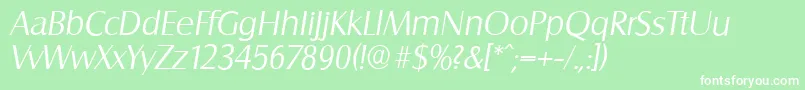 フォントSalzburgserialLightItalic – 緑の背景に白い文字