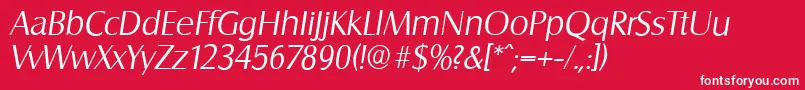 SalzburgserialLightItalic Font – White Fonts on Red Background