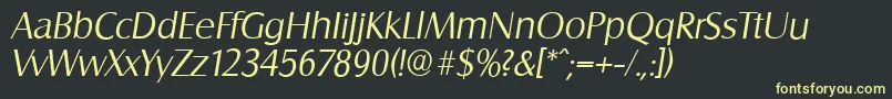 SalzburgserialLightItalic Font – Yellow Fonts on Black Background