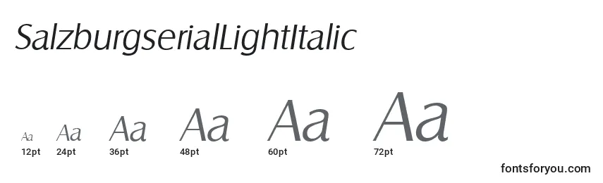 Размеры шрифта SalzburgserialLightItalic