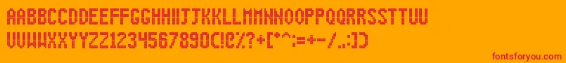 DigitalDotRoadsign Font – Red Fonts on Orange Background