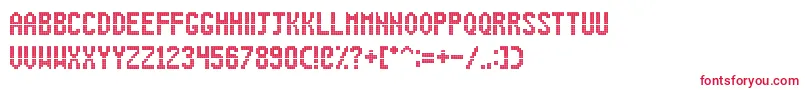 DigitalDotRoadsign Font – Red Fonts on White Background