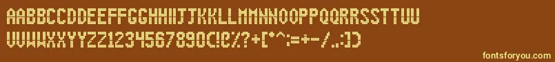 Czcionka DigitalDotRoadsign – żółte czcionki na brązowym tle