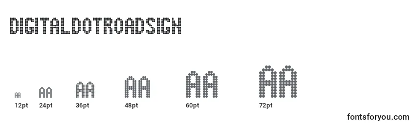 DigitalDotRoadsign Font Sizes