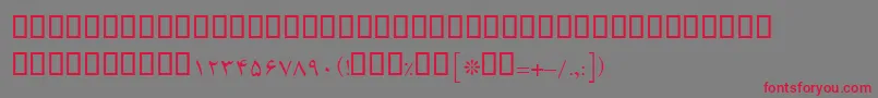 Czcionka BKarim – czerwone czcionki na szarym tle