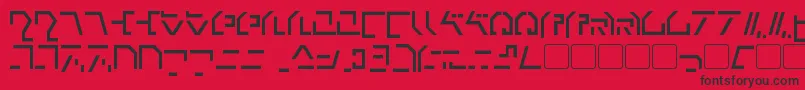Fonte ModernCybertronic – fontes pretas em um fundo vermelho