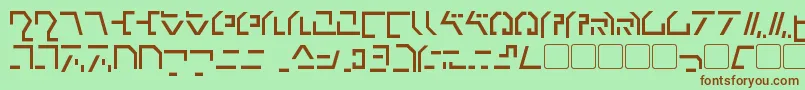 ModernCybertronic Font – Brown Fonts on Green Background