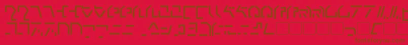 ModernCybertronic-Schriftart – Braune Schriften auf rotem Hintergrund