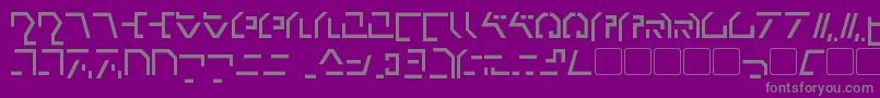 フォントModernCybertronic – 紫の背景に灰色の文字
