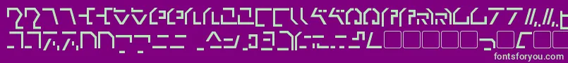 ModernCybertronic Font – Green Fonts on Purple Background