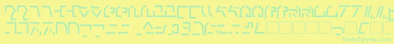 ModernCybertronic-Schriftart – Grüne Schriften auf gelbem Hintergrund