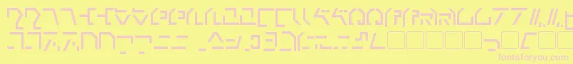 ModernCybertronic Font – Pink Fonts on Yellow Background
