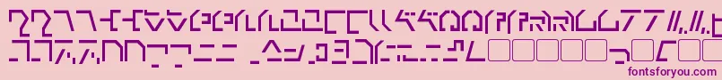 Fonte ModernCybertronic – fontes roxas em um fundo rosa