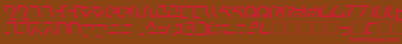 ModernCybertronic-fontti – punaiset fontit ruskealla taustalla