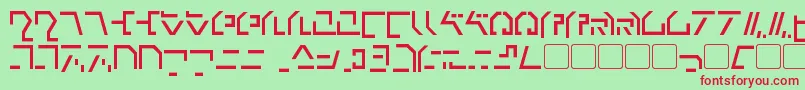 ModernCybertronic Font – Red Fonts on Green Background