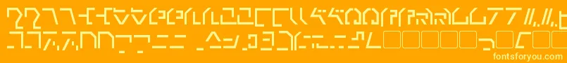 Шрифт ModernCybertronic – жёлтые шрифты на оранжевом фоне