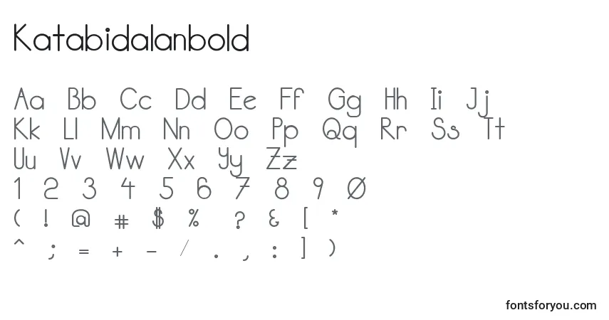 Шрифт Katabidalanbold – алфавит, цифры, специальные символы