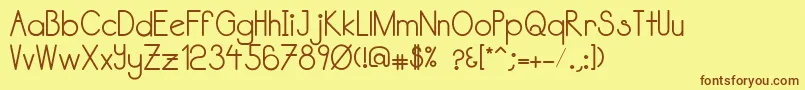 Katabidalanbold-fontti – ruskeat fontit keltaisella taustalla