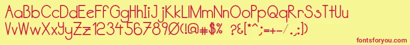 Katabidalanbold Font – Red Fonts on Yellow Background