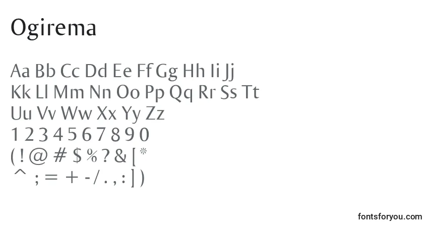 Schriftart Ogirema – Alphabet, Zahlen, spezielle Symbole