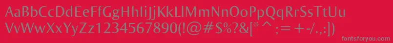 Ogirema-Schriftart – Graue Schriften auf rotem Hintergrund
