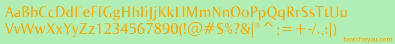 Ogirema-Schriftart – Orangefarbene Schriften auf grünem Hintergrund