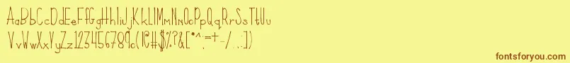 Klfrances-Schriftart – Braune Schriften auf gelbem Hintergrund