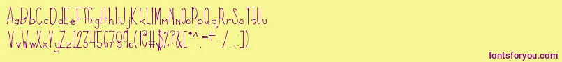 Klfrances Font – Purple Fonts on Yellow Background