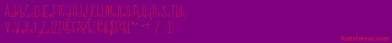 Klfrances-Schriftart – Rote Schriften auf violettem Hintergrund