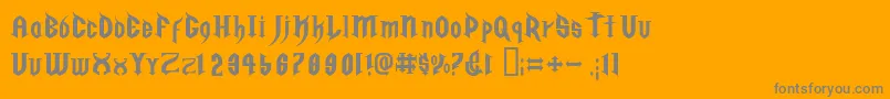 GolgothaRegularE. Font – Gray Fonts on Orange Background