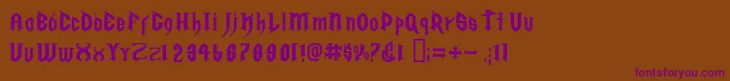 GolgothaRegularE. Font – Purple Fonts on Brown Background