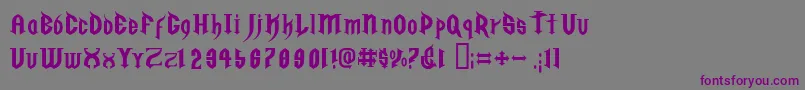 GolgothaRegularE. Font – Purple Fonts on Gray Background