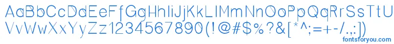 フォントCero – 白い背景に青い文字
