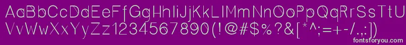 Cero-fontti – vihreät fontit violetilla taustalla