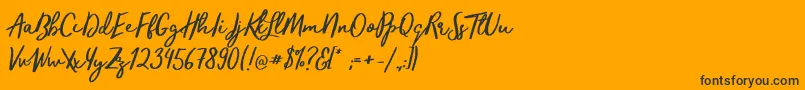 TrendsetterRegular Font – Black Fonts on Orange Background