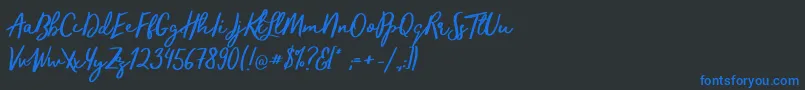 TrendsetterRegular Font – Blue Fonts on Black Background