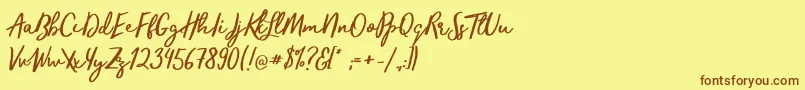 TrendsetterRegular Font – Brown Fonts on Yellow Background