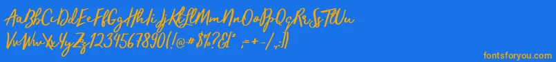 TrendsetterRegular Font – Orange Fonts on Blue Background