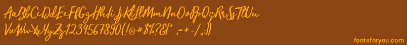 TrendsetterRegular Font – Orange Fonts on Brown Background